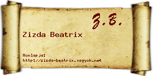 Zizda Beatrix névjegykártya